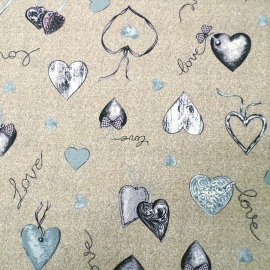 Love Heart Grigio/Marrone
